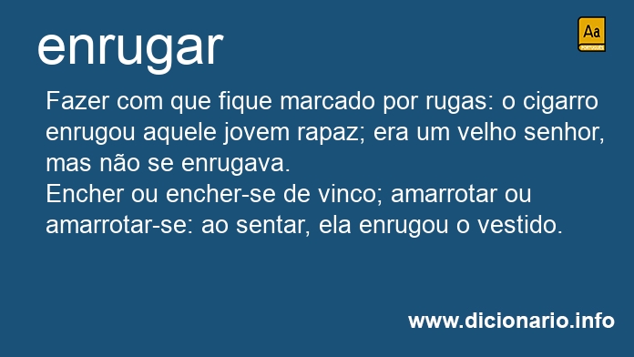 Significado de enrugarei