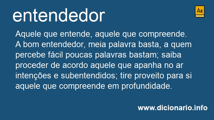 Significado de entendedora