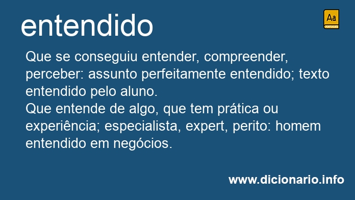 Significado de entendida