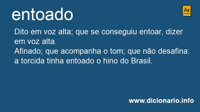 Significado de entoado