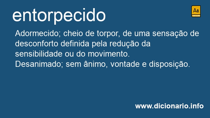 Significado de entorpecida