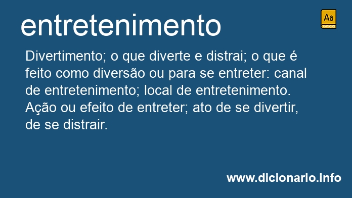 Significado de entretenimentos