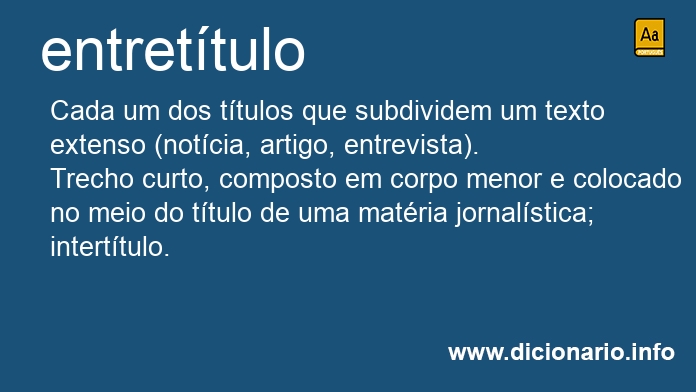 Significado de entrettulos