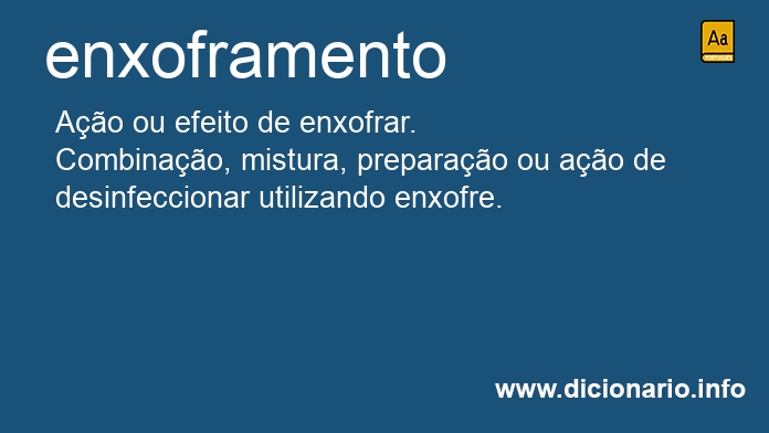 Significado de enxoframento