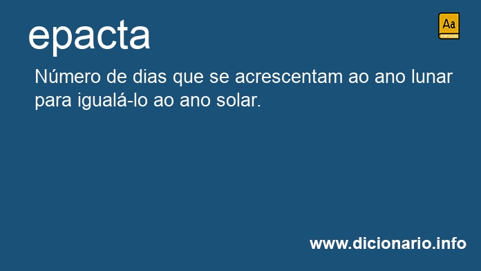 Significado de epacta