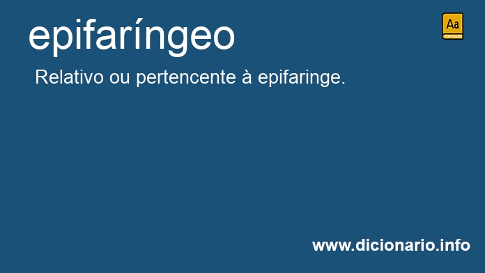 Significado de epifarngeo