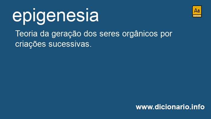 Significado de epigenesia