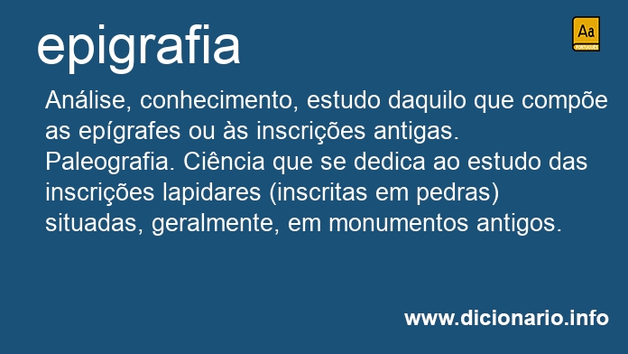 Significado de epigrafia