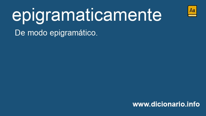 Significado de epigramaticamente