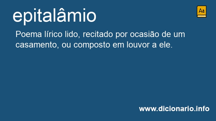Significado de epitalmio