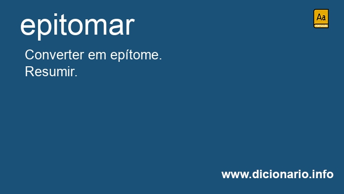 Significado de epitomar