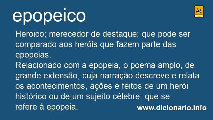 Significado de epopeico