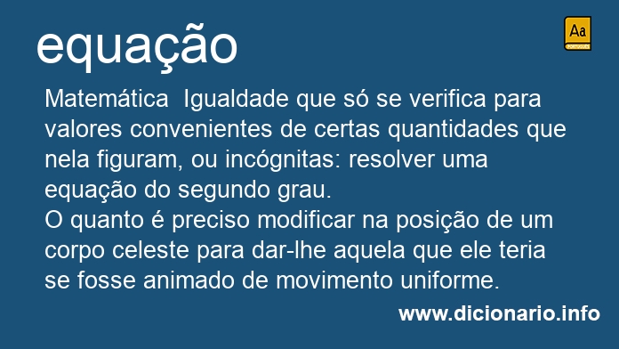 Significado de equao