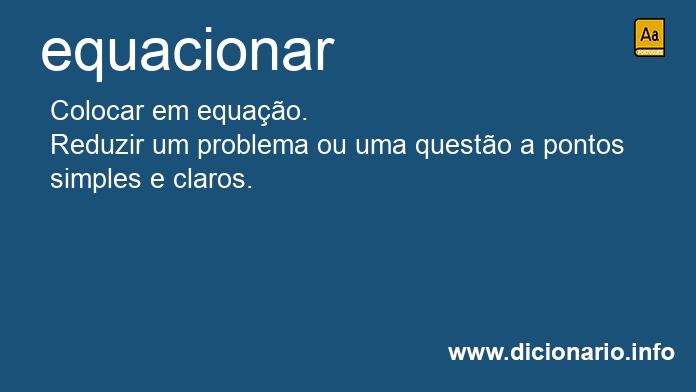 Significado de equacionar
