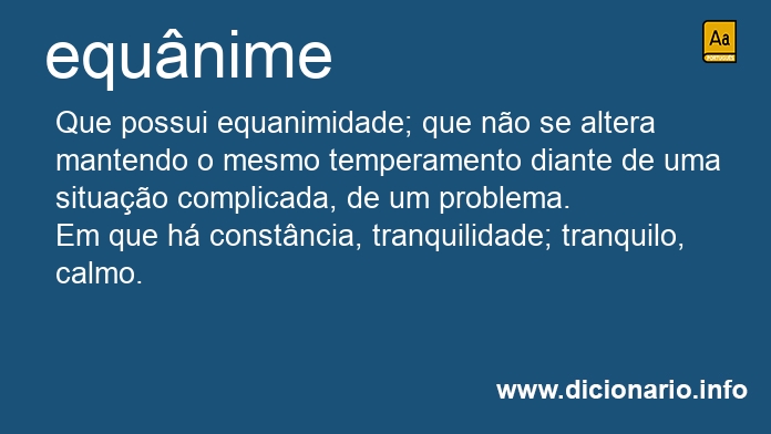 Significado de equnime