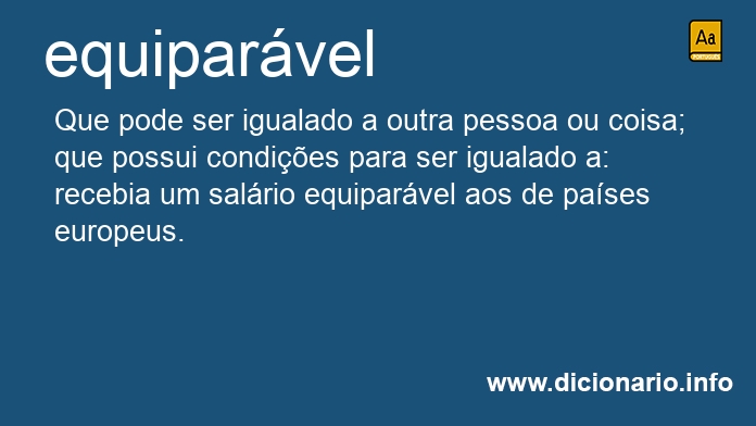 Significado de equiparvel