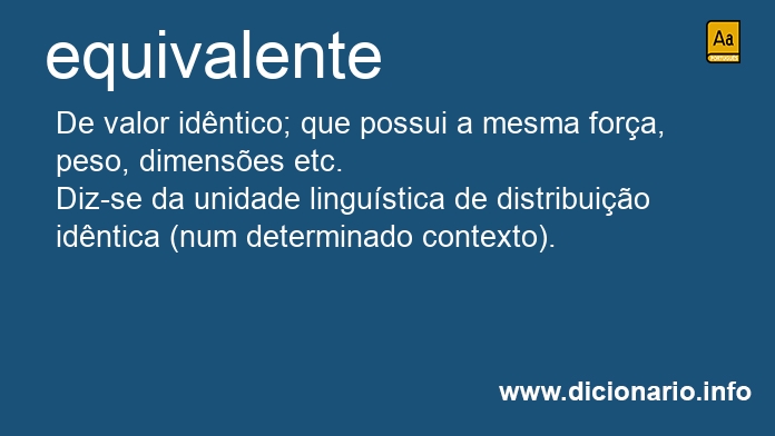 Significado de equivalentemente