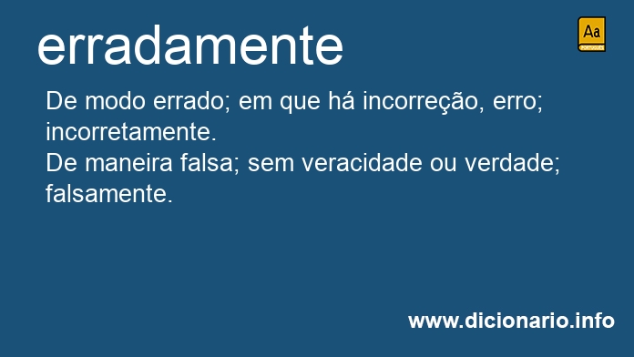 Significado de erradamente