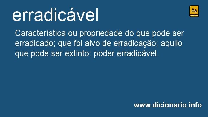 Significado de erradicvel