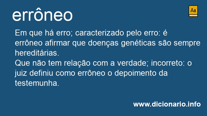 Significado de errneo