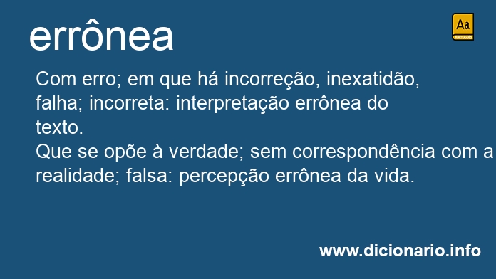 Significado de errnea