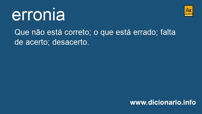 Significado de erronias