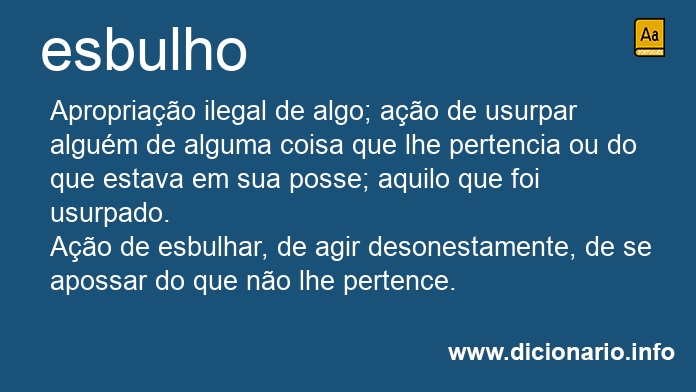 Significado de esbulho