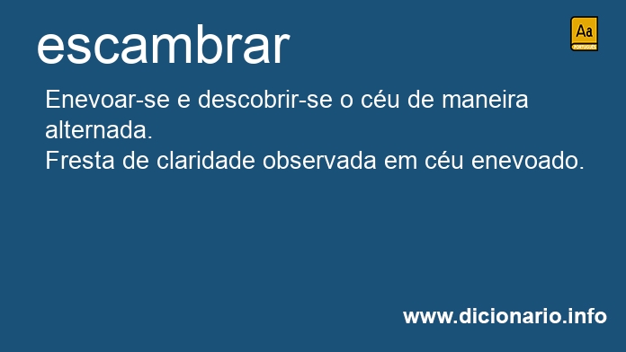 Significado de escambrar