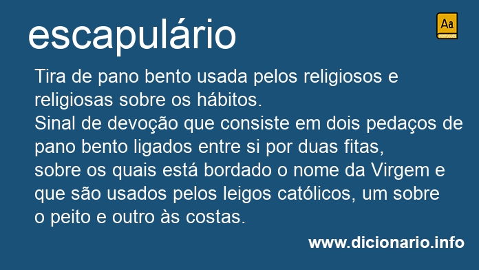 Significado de escapulrio