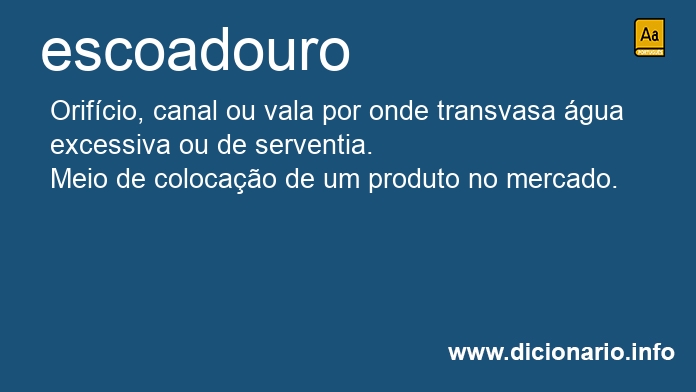 Significado de escoadouro