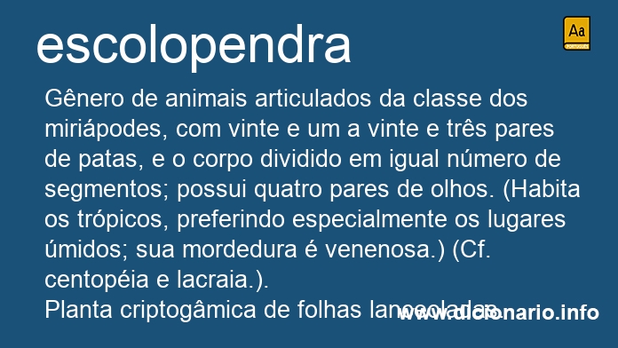 Significado de escolopendra