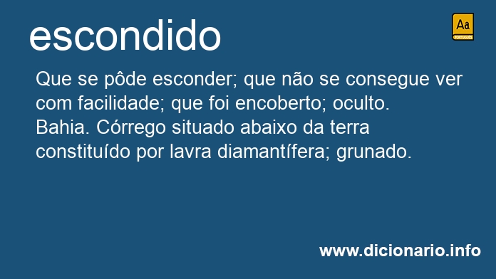 Significado de escondida