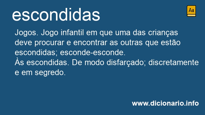 Significado de escondidas