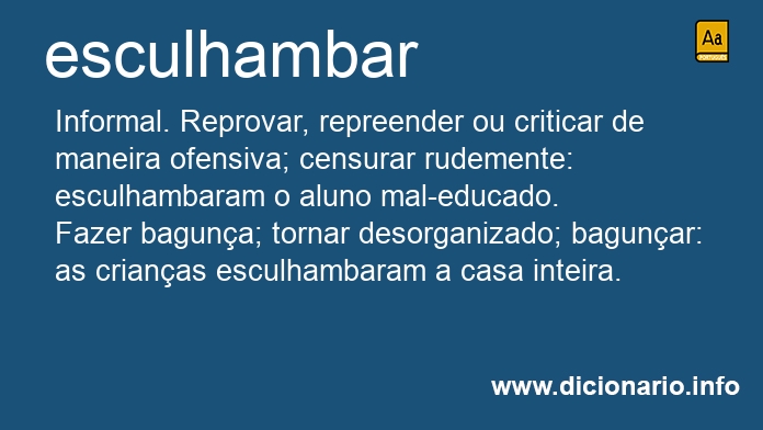 Significado de esculhambar