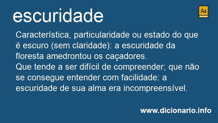 Significado de escuridades