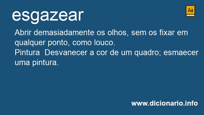 Significado de esgazear