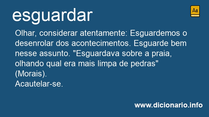 Significado de esguardar
