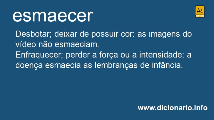 Significado de esmaecera