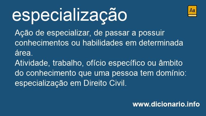 Significado de especializao