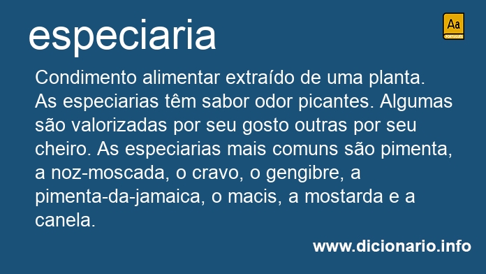 Significado de especiaria