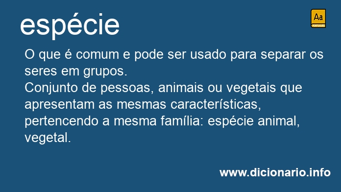 Significado de espcie