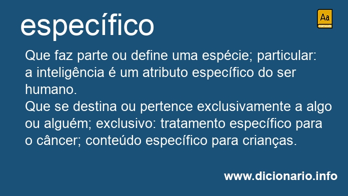 Significado de especficos