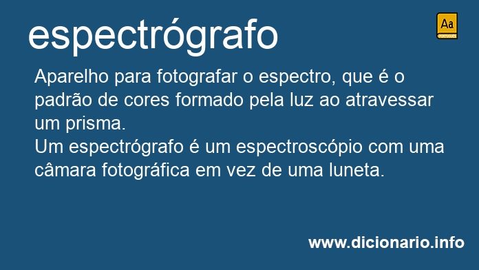 Significado de espectrgrafo