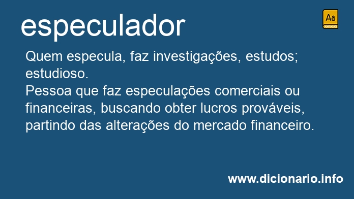 Significado de especuladores