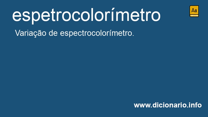 Significado de espetrocolormetro