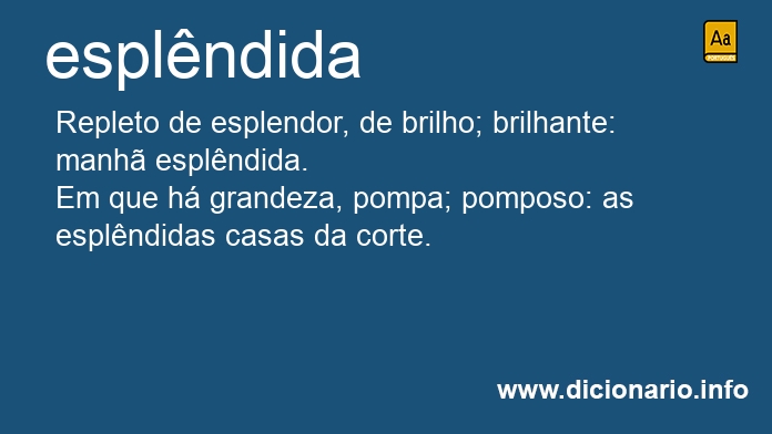Significado de esplndida