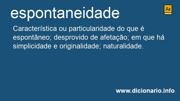 Significado de espontaneidade