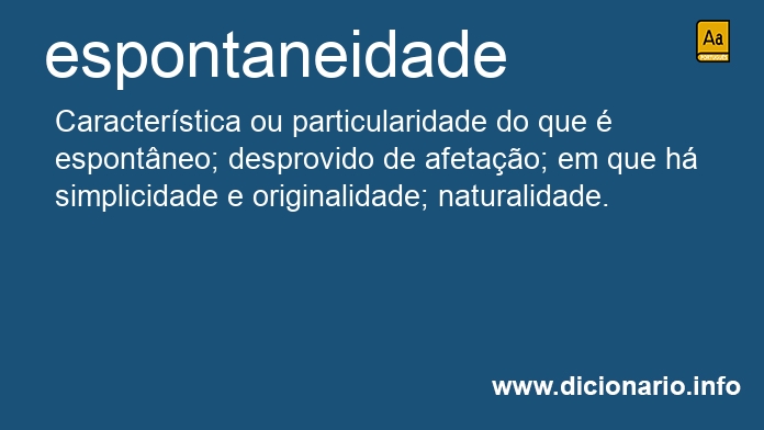 Significado de espontaneidades