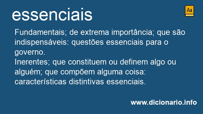 Significado de essenciais