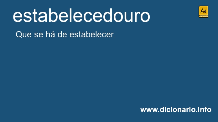 Significado de estabelecedouro